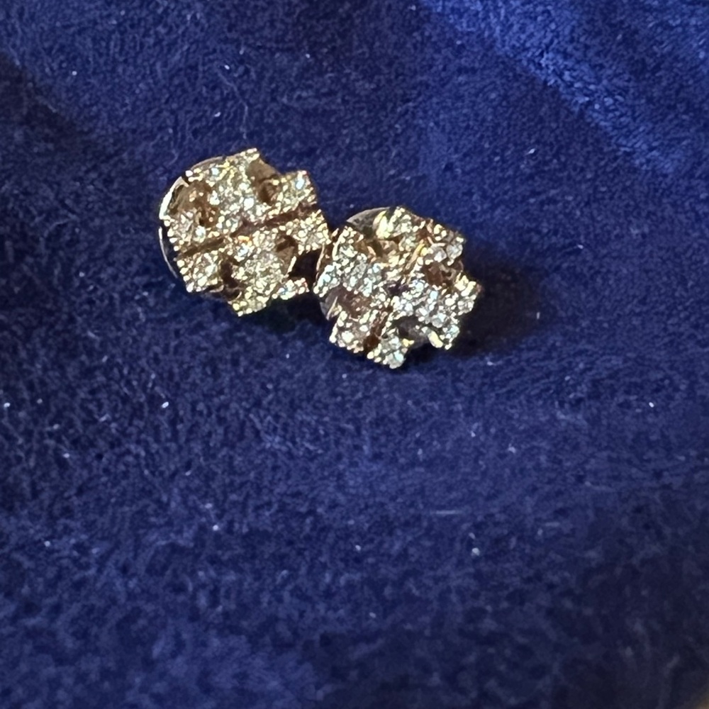 Like new condition- Tory Burch Miller pave stud earrings